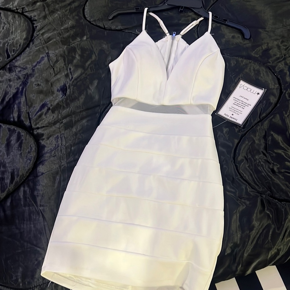 White emerald sundae short party dress NWT